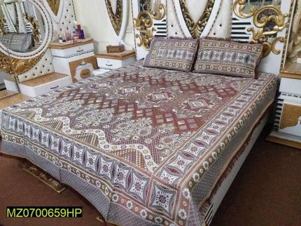 Multani Gultex Bed Sheet King Size 3Pcs