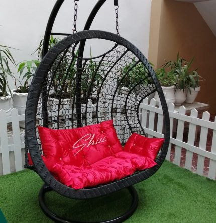 Double Seater Swing Chair Jhoola with Stand, Cushion Set – Hanging Jhola Swing chair for two persons