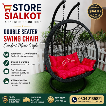 Double Seater Swing Chair Jhoola with Stand, Cushion Set – Hanging Jhola Swing chair for two persons