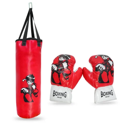 Boxing Punching Bag with Gloves for Kids in MULTICOLORS with different cartoons printing (Medium size)