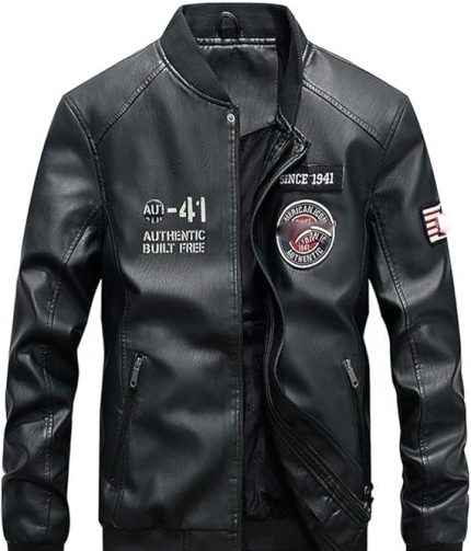 Jacket Embroidery PU Baseball Jackets Spring Autumn Casual Pilot Bomber Jacket Coats