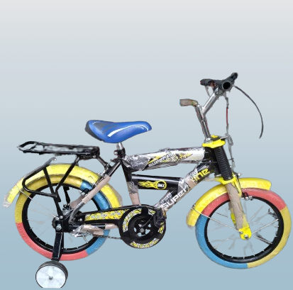 Bicycle16 Inch Age 4 to 9 BMX Foam Tyres & Brakes With Supporting Wheels.