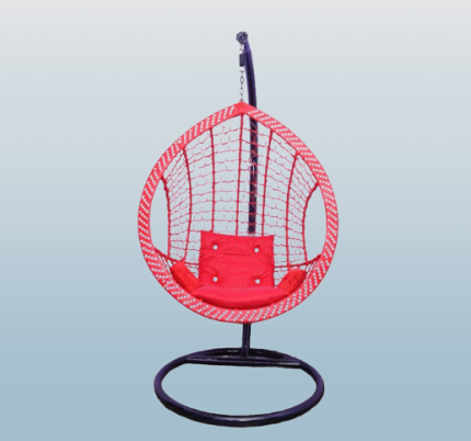 New Single Hanging Swing Chair Jhoola with Stand, Cushion Set - / MUGHAL STAR STEEL FURNITURE