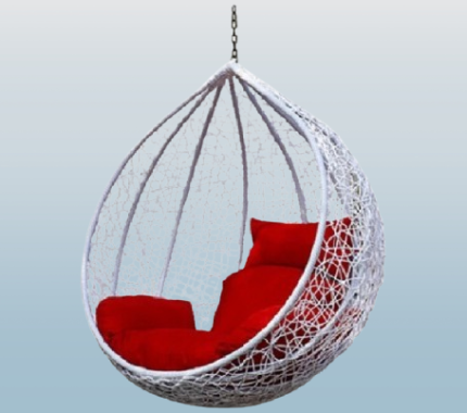 Jhula King Luxury Hammock Swing Chair Hanging Egg Chair Jhula (White With Red) Steel Large Swing  (White, Red, Pack of 3, Pre-assembled)