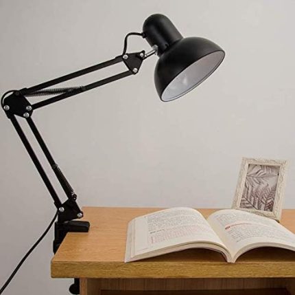 Long Sleeve Folding Table Lamp, Retro Iron Table Lamp, Industrial Style Desk Lamp, Learning Eye Lamp, Iron Clip Base [Energy Class E]