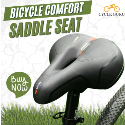 Bicycle Seat, Big Butt Saddle Bicycle Saddle, Mountain Bike Seat Extra Wide Bicycle Accessories Shock Absorber, Spring Saddle Bike thickened Soft Comfortable Breathable Hollow Cycling Seat