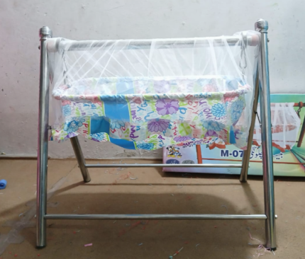 New with Swing Stainless Steel Godiya Folding with Hammock & Mosquito Net for New Born Babies