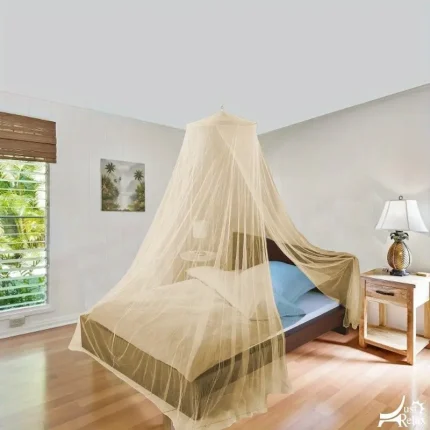 Decorative Elegant Bed Net Canopy Set Including Full Hanging Kit Ideal for Indoors or Outdoors Intended for a for Covering Beds Cribs Hammocks Beige Queen King
