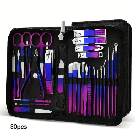 Stainless Steel Colorful Nail Clippers Set Manicure Tools Package with Home Travel Beauty Care Set