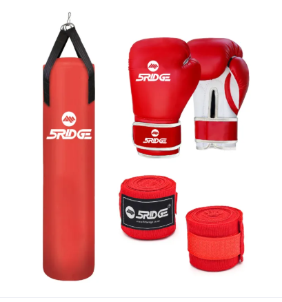 Boxing Kit Pack of 3 – Gloves, Punching Bag & Hand Wraps Bundle | Complete Training Set