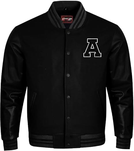 New Men's College Varsity Jacket – Wool Leather Letterman Bomber