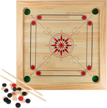 24, inch Carrom Board Game High Quality Lasani Wood Free Coin Striker Powder