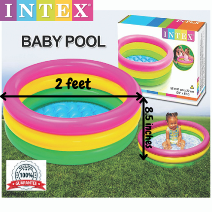 Intex 57107 Sunset Glow Baby Swimming Pool For Kids (Size 24”/8.5”) 2 feet and 8.5 inch depth