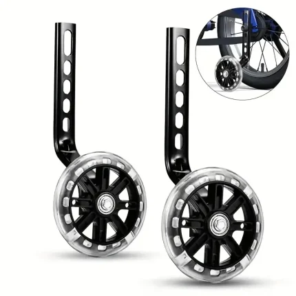 1pc Bicycle Balance with Training Wheel - Heavy-Duty All-Terrain Stabilizer, Adjustable Height & Quick-Install System, Front Suspension & Brakes