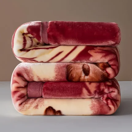 1pc Warm Plush Blanket, Ultra-Soft Polyester Throw with Classic Floral Design - Lightweight, Fluffy & Machine Washable for Bedroom, Sofa, Dorm, and Outdoor Use; All-Season Comfort