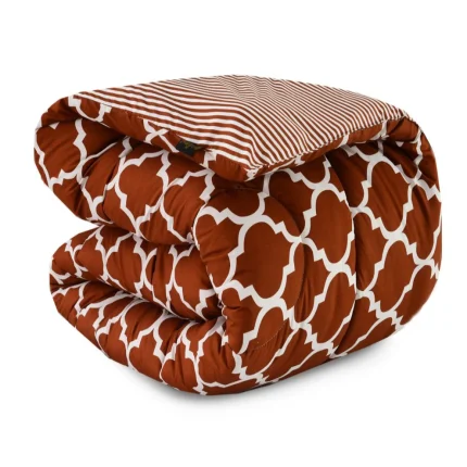 1 PC Single Comforter- Brown Polka