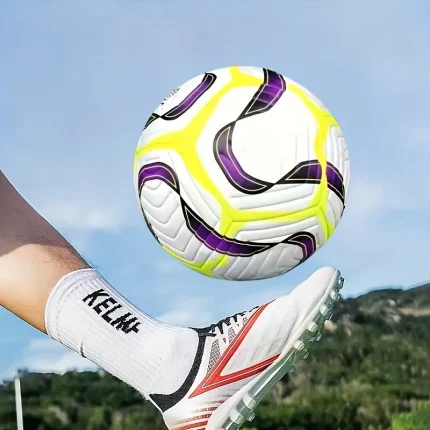 1pc Professional-Grade Outdoor/Indoor Soccer Football - Machine-Sewn Pentagonal Number 5 Marking (No.5), Neon