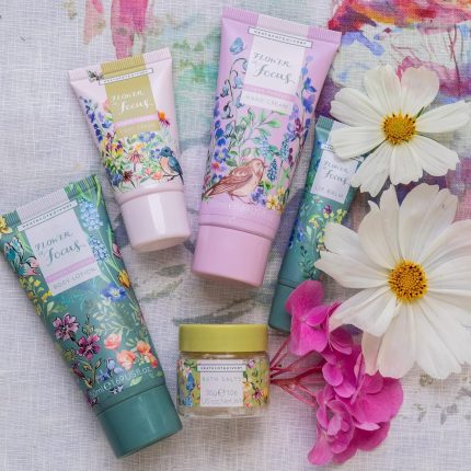 Heathcote & Ivory Hand Cream, Body Lotion 50ml, Foot Cream 30ml, Bath Salts 30g, Lip Balm 10ml, Shea Butter, Essential Oils, Reusable Bag, Travel Size, Vegan and Cruelty Friendly, Gift For Her