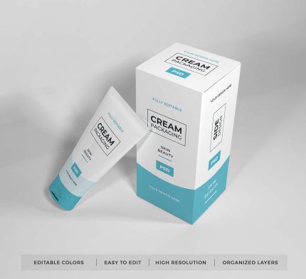Cosmetic Cream Packaging Mockup PSD