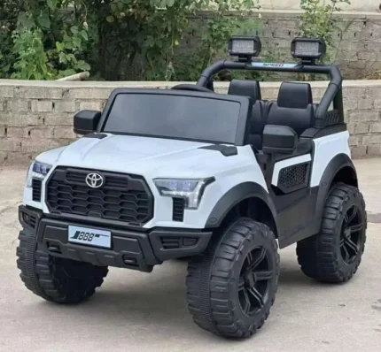 TOYOTA 12V Electric Ride On Jeep For Kids with Remote Control 1-6 Yrs Jeep Battery Operated Ride On MP3/Bluethooth/LED Light/Parental Remote Control for Ages 3-8 (White,Black)