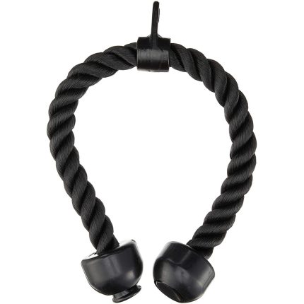 DE JURE FITNESS Gym Fitness Equipment Tricep Rope Strength Training Bodybuilding Exercise Nylon Black Double Handle Tricep Rope
