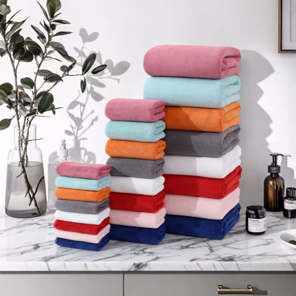 10pcs Ultra-Soft Coral Bath Towel Set, 2 Bath Towels 70 x 140cm, 2 Hand Towels 42 x 70cm, 4 Washcloths 35 x 35cm, Quick-Dry, Fast-Absorbing, Lightweight, Perfect for Home, Hotel, and Spa Use, Outdoor Fitness, Camping, Christmas Gift