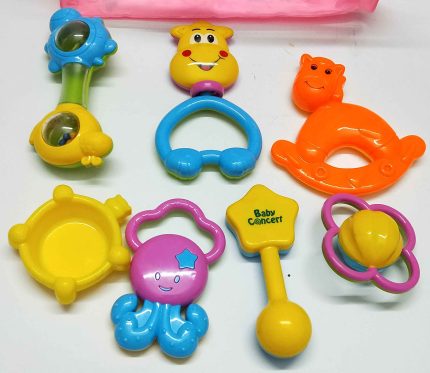 Baby Toys Rattles Teether and Shakers 7 pcs, Baby Newborn Gift Set. Best for 3 to 24 Months kid.