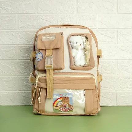 Backpack with Teddy Bear - Creamy White