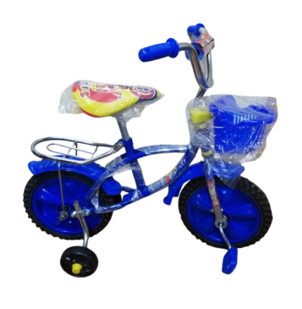 Kids Bicycle With Front Basket & Supporting Tire 3-7 Years Old Baby