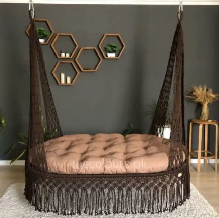 Handmade Macrame Swing Bed, Swing Bed For 2 Persons, Indoor & outdoor Swing Hammock