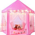 Princess Castle Tent For Girls Fairy Play Tents for Kids Hexagon Playhouse Toys For Children Or Toddlers Indoor Or Outdoor Games