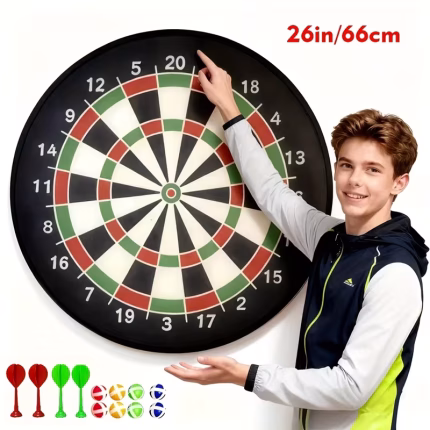 26-inch and 14-inch Children's Dartboards Are Available, Equipped with 8 Sticky Dart Balls and 4 Sticky Darts.