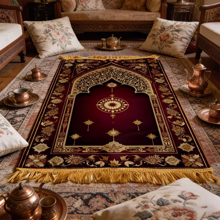 1pc 2D Flat Prayer Mat Muslim Prayer Mat Thinline Islamic Praying Mat Lightweight Travel Foldable Portable Turkish Prayer Mat