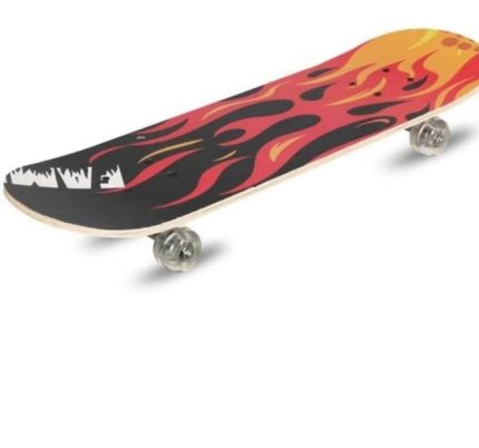 VIVA Wodden Skateboard Senior 28 X 7.5 Inch (Black Fire) Wooden Skate Board